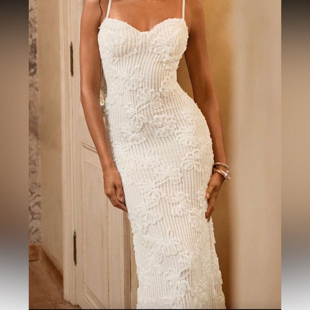 Cream Floral Lace Dress